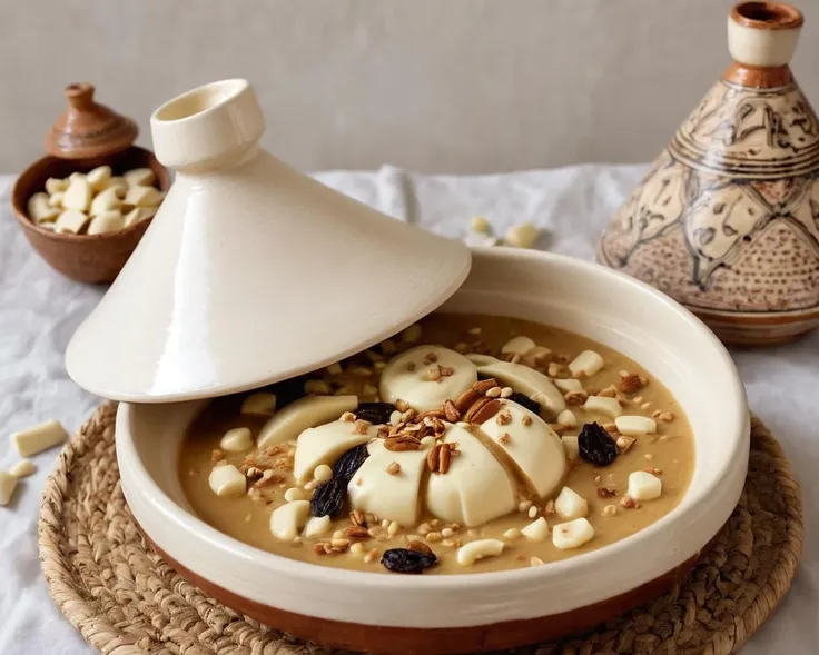 Suffering, Cozy, layered textures, white chocolate, Complementary and Smiling, Grim, <lora:TagineXL:0.8> tagine