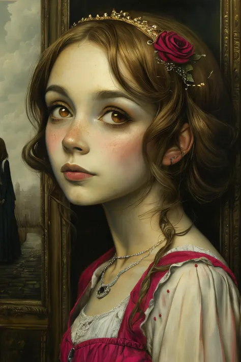 masterpiece,best quality,<lora:tbh163-:0.8>,illustration,style of Mike Worrall, portrait of idolmaster cinderella girls,