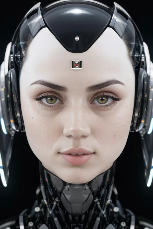 robot, gynoid, Ana de Armas, anadea69, (arma1:0.65), woman android, solo,   (looking at the viewer:1.1), (straight long black hair :1.2)  , (upper body:1,2), 
kawaiitech, pastel colors, kawaii, scifi, rz88p4stl, PastelGothAI,
at night,  
action pose, 
 glowing , metallic reflection, slick,  clear white skin, skin, smooth, 
[(
4K, 8K, highres, absurdres, sparks, 
motion blur, slow motion, low brightness,
muted colors, soft light, bloom, bokeh,
film grain, 85mm, focus,
<lora:FilmG2:0.66>
<lora:lit:0.5>
<lyco:GoodHands-beta2:0.75> <lora:uv:0.7>
 <lyco:Ana de Armas:0.29> <lora:AnaDeArmasv2:0.1> <lora:anaarmas2:0.25>
):8]
  <lora:cyborgbot:0.69>