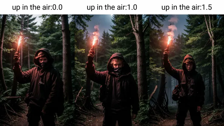 SignalFlare, a creepy man in the forest at night, holding a signalflare in his hand, (up in the air:0.0), (masterpiece:1.2), absurd res, high res, ultra res, intricate details, ultra details, very detailed <lora:SignalFlare:1>, hood