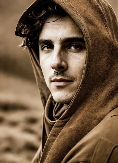portrait photo of sks person in stillsuit <lora:locon_timotheechalamet_v1_from_v1_64_32:1> <lora:locon_theme_dunetheme_dnthm_v1_from_v1_64_32:1> (dnthm theme), moody atmosphere, sandstorm