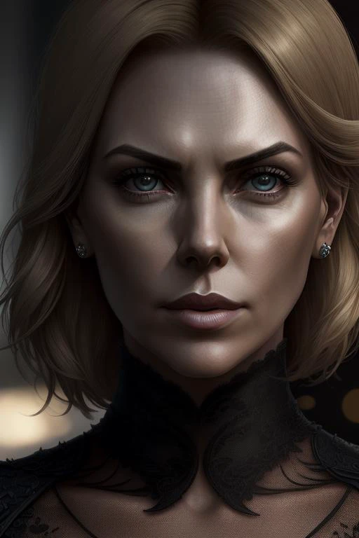 portrait, medium close shot, sd15-charlize-theron woman, (medium closeup:1.4), elegant, intricate, dslr, 8k, uhd, 1girl