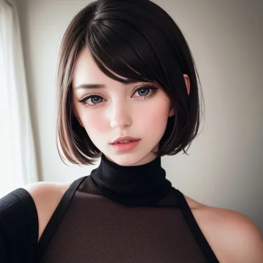 <lora:hannahrayninja_sd15_512_128_64_v1:1> 1girl solo looking at viewer  wearing a turtleneck sweater  epiCRealism