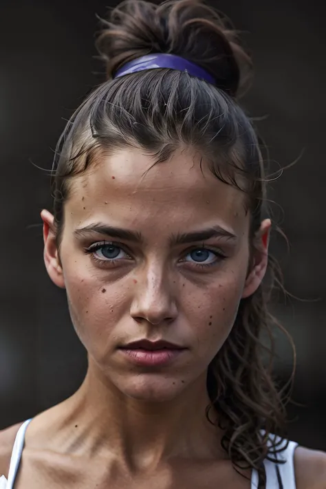 portrait, teen woman (young gorgeous <lora:sxz-megara-allnew:1>:young gorgeous lucy lawless:0.3), high ponytail, (cleavage, realistic skin, detailed eyes) ,by Lee Jeffries, details <lora:LowRA:0.5> <lora:epi_noiseoffset2:0.5>