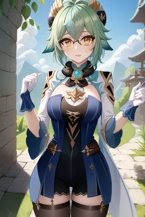 <lora:TsumasakySucrose_v1:1> sucrose \(genshin impact\),
masterpiece, digital painting, best quality, detailed, stunningly attractive, happy, outdoors, detailed background, cinematic lighting, sharp focus, (excellent hands fingers thumbs:1)
Zaphn <lora:zaphn_zapnhFinal:0.5>