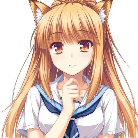 portrait
 <lora:MiyamaKonXLpony:0.7> Miyama_Kon, blonde, amber eyes,
fox ears, ponytail,