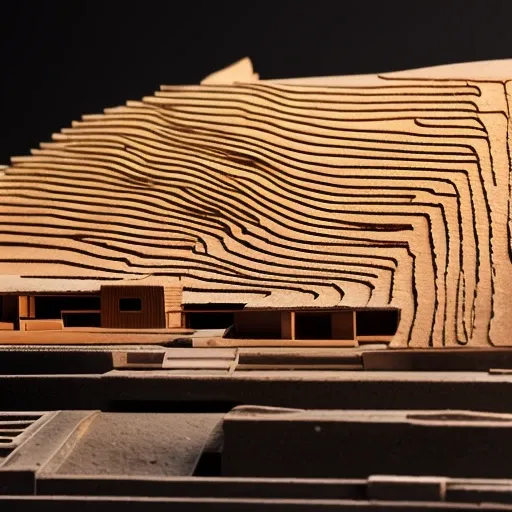 Ancient architecture, Japanese style, shogunate, (handmade model style:1.2), detail close-up, 4k, scenery, black background, depth of field, Lombard Light