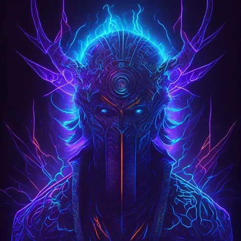 skin-walker shaman surrounded by uv lights, (neon black light poster:1.3), and (trippy:1.2) visuals, (neon:1.1), highly detailed, Intricate, neon lighting, fluorescent colors, (fluorescence:1.1), digital painting, art by alex gray, by Jxcko Visual, trending on Artstation, sharp focus., (uv light poster:1.2)