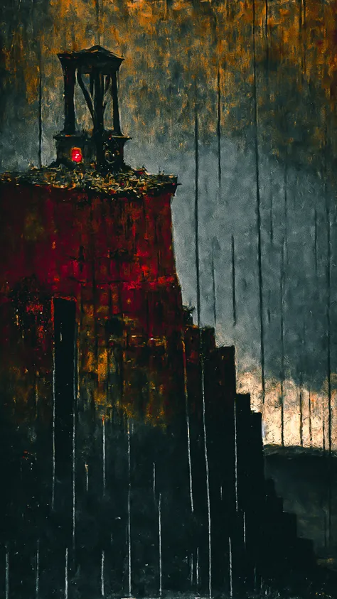 <lyco:shauntan:0.9> A nightmare in the style of Shaun Tan, A depiction of (The Battle of Verdun),(Siege,Periscopes,Rain of steel,Camouflage,Messengers), verticality, ((Tense,anxious,dramatic,suspenseful:0.99),(Leading Lines,guide,direction,focus,Wet,damp,moist,fluid,Chiaroscuro,contrast,light and dark,dramatic:0.75),(Landscape,nature,scenic,wide-angle:0.99):0.75), drybrush, glazing, oil on canvas