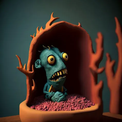 claymation sculpture, highly detailed photograph of, Eldritch Abomination artificer , highly detailed diorama, realistic materials, felt lips, (darkcyan:1.2), sharp focus, 85mm lens, f1.8 aperture, laika studios, (beige:1.0), cinematic lighting, 4k, (powderblue:1.2), symmetrical eyes, intricately detailed, extremely detailed, uhd, octane render, cinematic, highly detailed sculpted diorama, (pink:1.2),