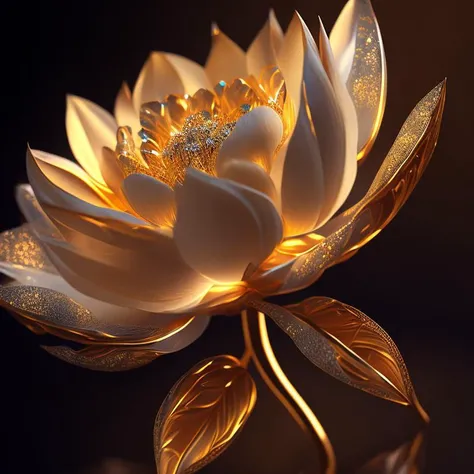 masterpiece , best quality , (flower:1.1) , (intricate details:1.2) , ultra details , photorealistic , cinematic , dynamic light , soft gold light , (glow with reflections and refractions lighting:1.2) , diamond reflection effect , <lora:theovercomer8sContrastFix_sd21768:0.45>