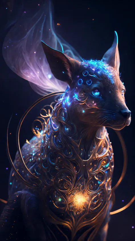 (galaxies, spirals, space, nebulae, stars, smoke, iridescent:1.2), intricate detail,(in the shape of a rabbit:0.5), octane render, 8k, uplight