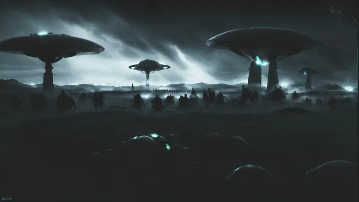 battle, epic, melee, battlefield, dramatic, (alien invasion:1.4), spaceships,
hihtly detailed, cinematic, 8k, high contrast, sharp,
<lora:Napoleonic_Era_Battle_Painting:0.8>