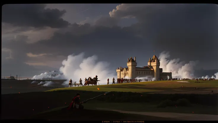 battle, epic, melee, battlefield, dramatic, smoke, canons, fire, castles, close up,  
hihtly detailed, cinematic, 8k, high contrast, sharp,
 <lora:Napoleonic_Era_Battle_Painting:0.8>