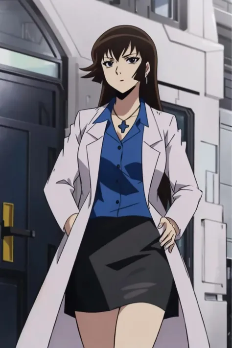 masterpiece, best quality, solo,1girl,looking at viewer, anime style,cowboy shot,
<lora:newmichiruV1:0.8>newmichiru,skirt,long hair,white coat,long coat,