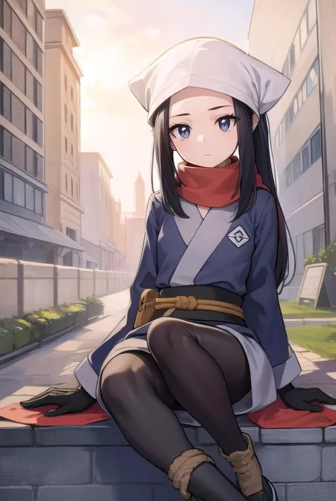 pokemonakari, <lyco:pokemonakari-lyco-nochekaiser:1>,
pokemonakari, black hair, (grey eyes:1.5), long hair, ponytail, sidelocks, (small breasts:1.2),
BREAK black pantyhose, black undershirt, brown footwear, head scarf, jacket, loose socks, pantyhose, red scarf, sash, scarf, shoes, socks, white headwear, white pantyhose,
BREAK looking at viewer, full body, upper body,
BREAK outdoors, city, sky,
BREAK <lyco:GoodHands-beta2:1>, (masterpiece:1.2), best quality, high resolution, unity 8k wallpaper, (illustration:0.8), (beautiful detailed eyes:1.6), extremely detailed face, perfect lighting, extremely detailed CG, (perfect hands, perfect anatomy),