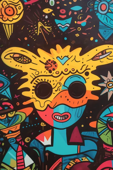 <lora:tbh86-:1>,masterpiece,best quality,svg,Art badge,2D graphics,vibrant painting,doodles,
