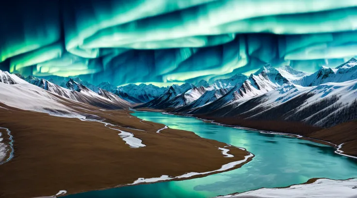 snow mountain,lake,grassland,high definition,aurora,, snow mountain,river,grassland,prospect,blue sky,say,rich colors,high definition,<lora:èªææå½±beta2:0.3>,