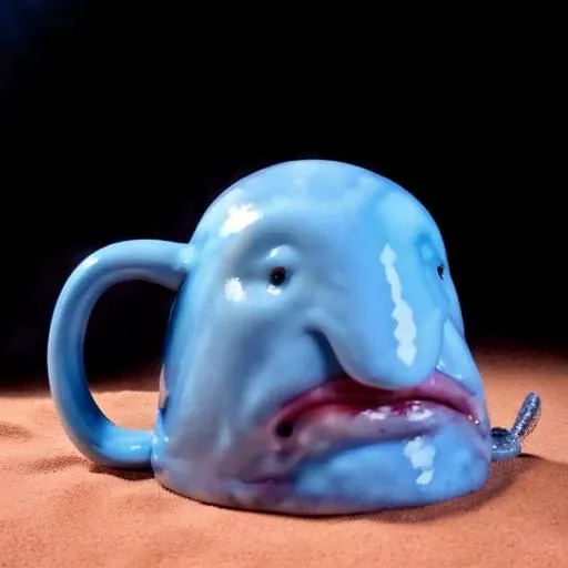 bl0bf1sh mug, <lora:blobfish-000140:1>, 8k, highly detailed, simple background
