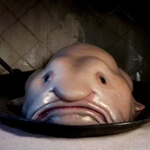 realistic photo of bl0bf1sh<lora:blob-000104:1>, 8k, highly detailed, soft lighting, ((on plate))