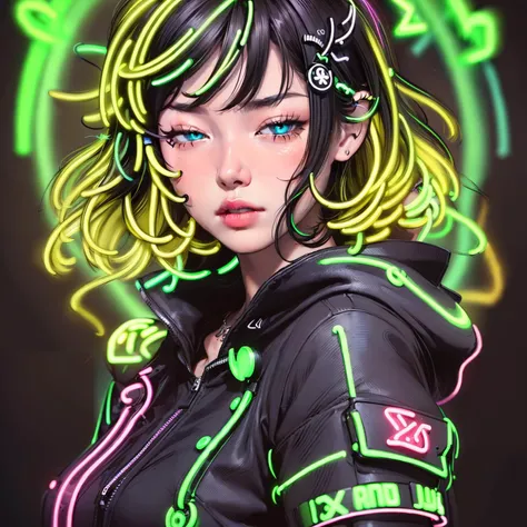 (masterpiece:1.4, best quality:1.4),1girl, yellow background, bangs, yellow short hair, (symbol_hair_ornament:1.7), black shirt, blunt bangs, collarbone, yellow background, ((blue eyes)), yellow hair, yellow theme, looking at viewer, shirt, short hair, solo,