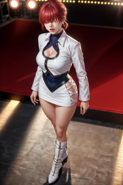 (Masterpiece, plain background:1.2) 1sologirl standing straightforward symmetrical wearing only whitish heels 👠 silver white hair 😍 👌 😀 ✨️ ♥️ ❤️pupils eyes symbol, long red fluffy bunny ears, luna konosuba, white stockings and sleeves