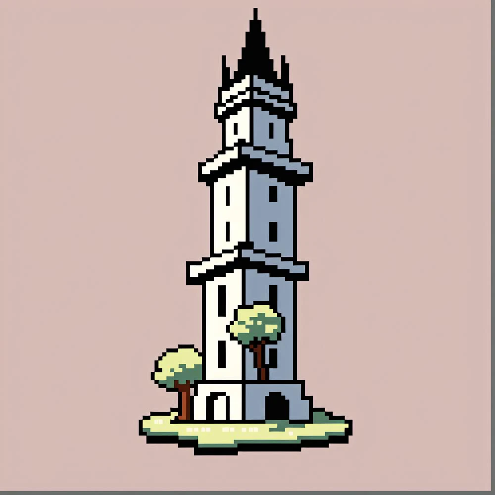 tower, pixel art