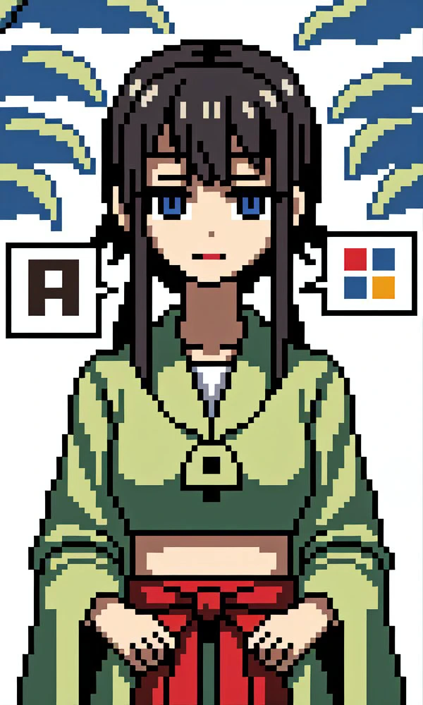 1girl, pixel art, forest