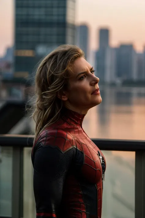 movie still, Spider-girl, standing, face closeup, sunrise, New York skyline, sharp focus, cinematic shot, (high detailed skin:1.1)
<lora:0more_details:1> <lora:katheryn_winnick_lora_v02:1> katwinnick