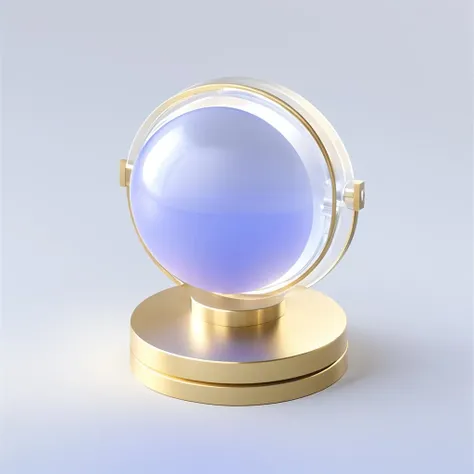 Light periwinkle|gold Room icon,many details, octane render, transparent glass texture,frosted glass, transparent technology sense, industrial design, white background, studio lighting, sunshine, flat, minimal, quasi-object, axisymmetric, blender, C4D, best quality, 4k