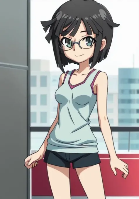 looking at viewer, <lora:DayBreakIllusion:0.8>, Fuyuna, solo, smile, closed mouth,
