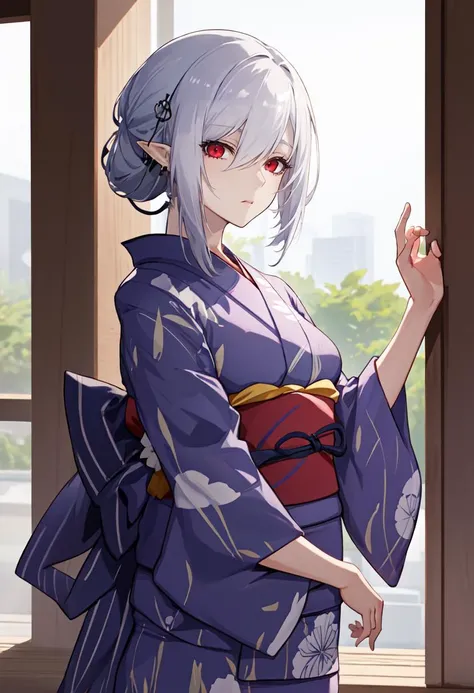 best quality, masterpiece, highres, solo, (gladiia_arknights:1.10), (yukata:1.30), (kimono:1.15), 21 <lora:gladiia_arknights:0.80>