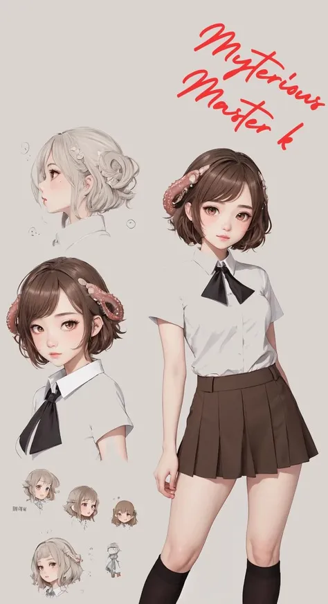masterpiece,best quality,upper body,1girl,collared_shirt and flared_skirt as material3,色彩,theatre \(medium\),reference sheet,tentacle hair,small breasts,brown eyes,blush stickers,hatching \(texture\)
Negative prompt: EasyNegative, (bad and mutated hands:1.3),(nsfw:1.5),(bad anatomy, nude,paintings, sketches, worst quality, low quality, normal quality, lowres,:1.3),BadDream, By bad artist -neg, FastNegativeEmbedding, Unspeakable-Horrors-64v, picture frame, painting frame, frame, painting frame, border,nsfw,
Steps: 20, Sampler: DPM++ 2M Karras, CFG scale: 5, Seed: 4154482909, Size: 512x768,