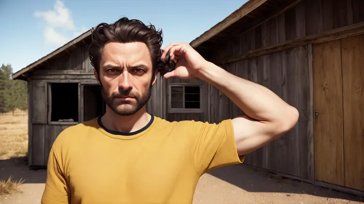 an awarded profesional photography of (1man:1.3) human  with yellow eyes orange eyes eyes  and Natural Brows and male long wavy locks hairstyle and Wolverine beardin blonde color, wearing a halo    smug, leaning back against a wall   in shack ,(epic scene:1.3),ultradetialed character with perfect face,detailed skin,(ultrasharp:1.3),(masterpiece:1.1),best quality,(photorealistic:1.2),ultrarealistic,realistic ultradetailed character,4k perfect quality, <lyco:GoodHands-beta2:1> by by Ralph Gibson Flash Lighting camera angle perspective and focus on full body Magnificent,Imperceptible detail,Intricately designed,  (perfect quality face:1.5)  hyper-detailed complex,  insanely detailed, detailed clothes, detailed skin, detailed body,