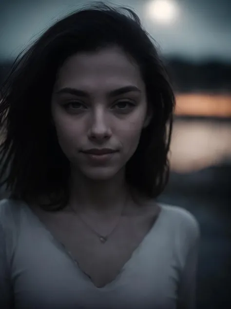 (dark shot:1.4), 80mm, 1girl, solo , photorealistic, (night:0.9),  nature, night, smile,  ruins, post-apocalypse,, (natural skin texture, hyperrealism, soft light, sharp), soft light, sharp, exposure blend, medium shot, bokeh, (hdr:1.4), high contrast, (cinematic, teal and orange:0.85), (muted colors, dim colors, soothing tones:1.3), low saturation, (hyperdetailed:1.2), (noir:0.4)