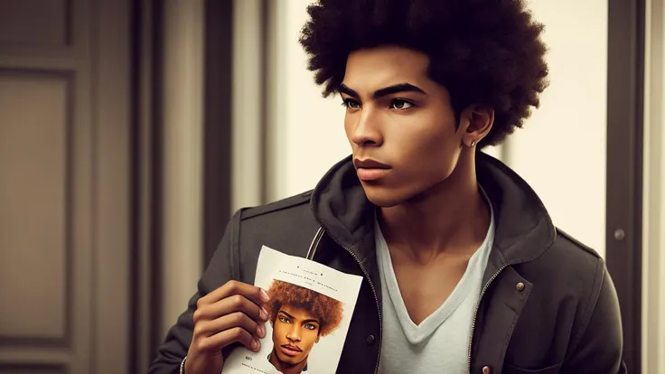 an awarded profesional photography of 1man Neat wizard (1man), (male:1.2), young, masked face, finely detailed eyes and face, lean body, masculine appeal, commanding presence, well-developed quadriceps and hamstrings with V-shaped torso, dark skin with chocolate brown parted afro 5 o'clock shadowwith Downturned Eye Shape Dark Brown as Elemental Mage agony he is Holding a shopping bag pose luxurious in a jungle , ultradetialed character with perfect face,detailed skin,(ultrasharp:1.3),(masterpiece:1.1),best quality AS-YoungV2,(photorealistic:1.2),ultrarealistic,realistic ultradetailed character,4k perfect quality,<lyco:GoodHands-beta2:1>Magnificent,Imperceptible detail,Intricately designed, Close-up