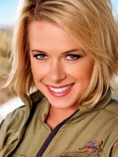 (masterpiece, best quality, highres:1.2), (raw photo, 4k, uhd), (detailed skin texture:1.3), beautiful woman Sydney Moon as a fighter pilot, american air force pilot coveralls, big smile  <lora:Sydney Moon_epoch_10:0.9>, RAW candid cinema, 16mm, color graded portra 400 film, remarkable color, ultra realistic, textured skin, remarkable detailed pupils, realistic dull skin noise, visible skin detail, skin fuzz, dry skin, shot with cinematic camera