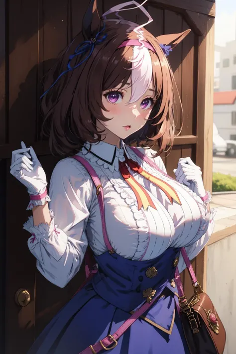
lulu suzuhara, blue eyes, brown hair, hair ornament, hair over one eye, hair ribbon,,(masterpiece),(best quality),(ultra-detailed),(best illustration),(best shadow),(absurdres),(detailed background),(very aesthetic),1girl,solo,dim lightning,in bedroom,at night,hmsl1, ponytail, hair ribbon, x hair ornament, jewelry, bowtie, brooch, white shirt,pink cardigan, long sleeves, vertical-striped skirt, striped pantyhose,shy smile,looking at viewer,crawling_pov,cleavage,heavy breath,fog,aged up,motherly,milf,in heat,horny,orgasm,pussy juice,