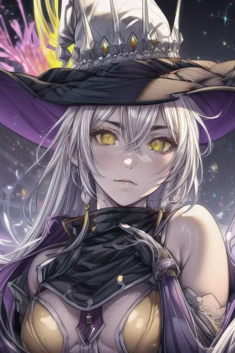 hilda, yellow eyes, long hair, very long hair, braid, twin braids, white hair, hat, leotard, see-through, witch hat, fingerless gloves, jewelry, black gloves, (masterpiece:1.2), best quality, high resolution, unity 8k wallpaper, (illustration:0.8), (beautiful detailed eyes:1.6), extremely detailed face, perfect lighting, extremely detailed CG, (perfect hands, perfect anatomy), (masterpiece:1.1), (best quality:1.1), 1girl, Real light and shadow, 4k, 8k, wallpaper,epic, detail texture, white hair, (yellow eyes:1.5), ((((whitehair:1.35, medium hair)))),intricate eyes,beautiful detailed eyes,symmetrical eyes,big eyes:1.5,(((lustrous skin:1.5,bright skin: 1.5,skin tanned,shiny skin,very shiny skin,shiny body,plastic glitter skin,exaggerated shiny skin,illuminated skin))),(detailed body,(detailed face)), cute, erotic,daring, (dynamic pose:1.0),happy,smile,(centered,scale to fit dimensions,Rule of thirds), highres,sharp focus,(ultra detailed,extremely detailed),(photorealistic artwork:1.37),(extremely detailed CG unity 8k wallpaper),(((vibrant colors,vibrant theme))),(intricate),(masterpiece),(best quality),