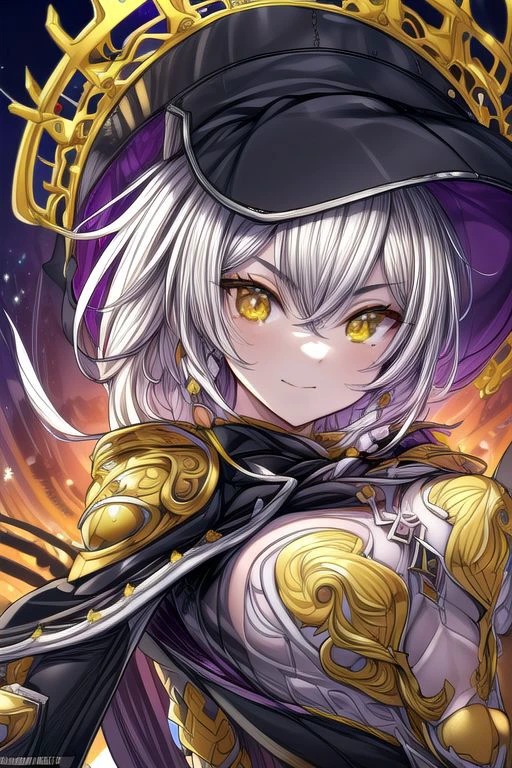 hilda, yellow eyes, long hair, very long hair, braid, twin braids, white hair, hat, witch hat, fingerless gloves, jewelry, black gloves, (masterpiece:1.2), best quality, high resolution, unity 8k wallpaper, (illustration:0.8), (beautiful detailed eyes:1.6), extremely detailed face, perfect lighting, extremely detailed CG, (perfect hands, perfect anatomy), (masterpiece:1.1), (best quality:1.1), 1girl, Real light and shadow, 4k, 8k, wallpaper,epic, detail texture, white hair, (yellow eyes:1.5), ((((whitehair:1.35, medium hair)))),intricate eyes,beautiful detailed eyes,symmetrical eyes,big eyes:1.5,(((lustrous skin:1.5,bright skin: 1.5,skin tanned,shiny skin,very shiny skin,shiny body,plastic glitter skin,exaggerated shiny skin,illuminated skin))),(detailed body,(detailed face)), cute, erotic,daring, (((medieval man armor,adventurer man armor,winter coat))),(((intricate outfit,intricate clothes, ushanka, embroidered outfit,ornate outfit,embroidered clothes,ornate armor))), (dynamic pose:1.0),happy,smile,(centered,scale to fit dimensions,Rule of thirds), highres,sharp focus,(ultra detailed,extremely detailed),(photorealistic artwork:1.37),(extremely detailed CG unity 8k wallpaper),(((vibrant colors,vibrant theme))),(intricate),(masterpiece),(best quality),