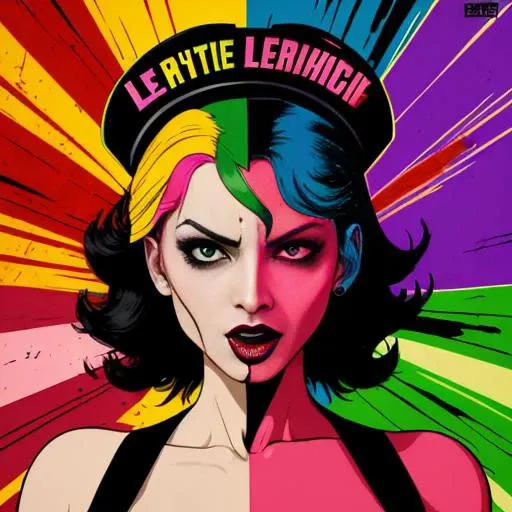 a dynamic  photograph of an impure lady with colorful contrast captured by butcher billy