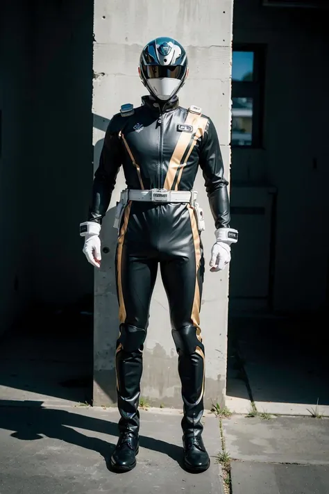 (masterpiece), best quality, perfect, ((1 man)), full body, suit, masked, helmet, SPD, multiple views, <lora:SPD-02:0.9>