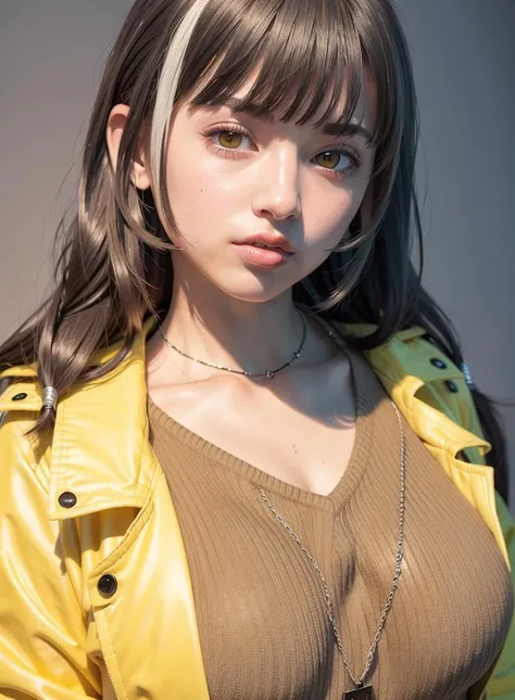 (realistic:1.4), best quality, ultra high res,
4k, instagram,
higly detailed,
ro635, sweater, collared shirt, lanyard, id card, yellow coat,
VirtualGirl-Aim, medium breasts, straight hair, long hair, black hair, black eyes, crystal pendant,
full body shot,
<lora:virtualgirlAim_v20:0.5> , <lora:ro635GirlsFrontline_v10:1.0>