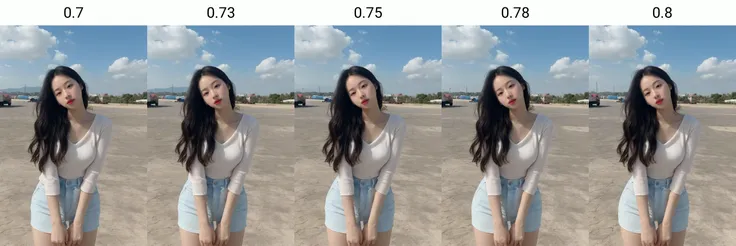 1girl, solo, woman, sicakorean, cute korean girl, cute woman, 22year old woman, outdoor, blue sky, white clouds, (full_body_shot), (instagram, instagram style), ((8K, UHD, realistic, photorealistic,
masterpiece, ultrahigh-quality, high_detailed)), (hyperrealistic background, detailed background, photorealistic) <lora:sicakorean-000008:0.7>