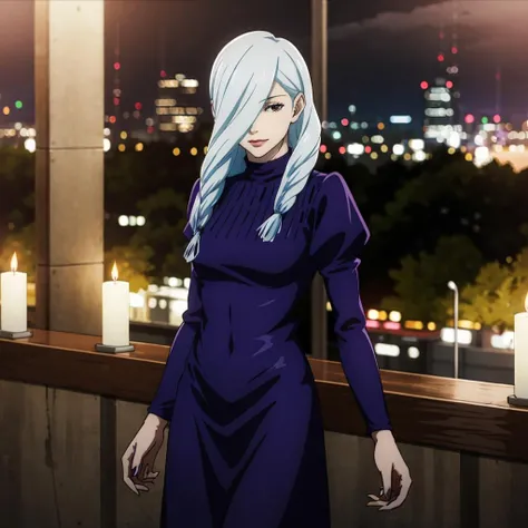 masterpiece,high quality,solo,night,
<lora:meimei001:0.7>,
meimei,1woman,
purple dress,