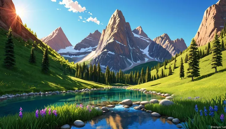 hidden mountain valley <lora:Earth35:0.4>