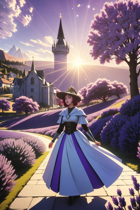 1girl, detailed 3d blender render, surreal, landscape of a Lavender, Pale Blue and Silver ([Cuba:Kingstown:3]:1.3) from inside of a Hogwarts School of Witchcraft and Wizardry, it is very Majestic and Horrid, lush mountains with Apple tree, Bathed in shadows, Ultra Detailed, Confused, 50s Art, Sun Rays, F/8, triadic colors, Plain white background, intricate, RTX, hyperdetailed, (designed by Maximilien Luce:1.3) , (Alan Parry:1.1) , (Ilya Kuvshinov:1.1)