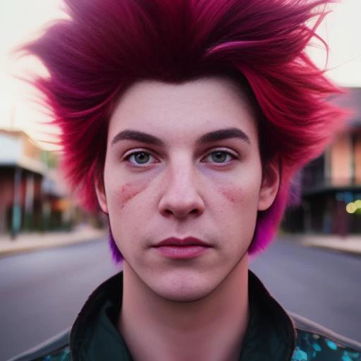 extremely realistic photographic portrait of Remy Lebeau nonbinary transmasculine cajun Gambit from the X-men in his 30s standing outside in New Orleans 128k AGFA portrait extremely detailed photorealistic photographic portrait Kodak rim lighting