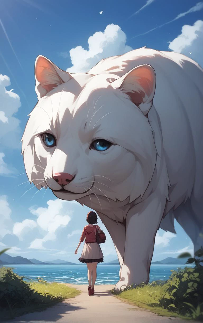 score_9, score_8_up, score_7_up, score_6_up, BREAK
CONCEPT_Oversized_Animal_ownwaifu,
oversized animal,
1girl, outdoors, cloud, standing, sky, from behind, day,
<lora:PONYXL_CONCEPT_Oversized_Animal_ownwaifu:0.8> , depth of field
,