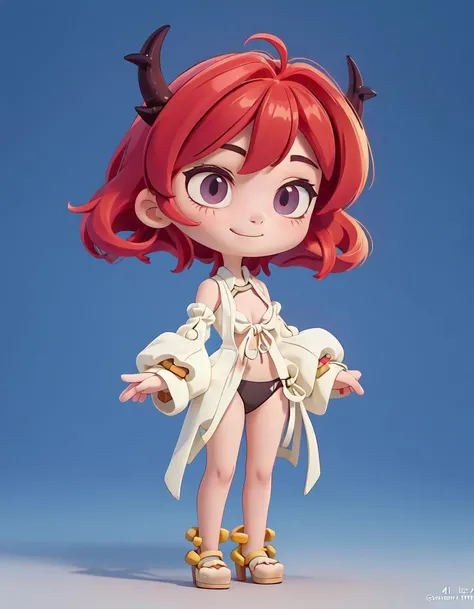 (masterpiece:1.2, best quality), (highly detailed:1.3),
1girl, chibi, solo, coralcoast,
red hair, horns, slight smile,
detachable sleeves,
full body, standing, simple background,
<lora:surtr3:1> <lora:chibi-v1:1>